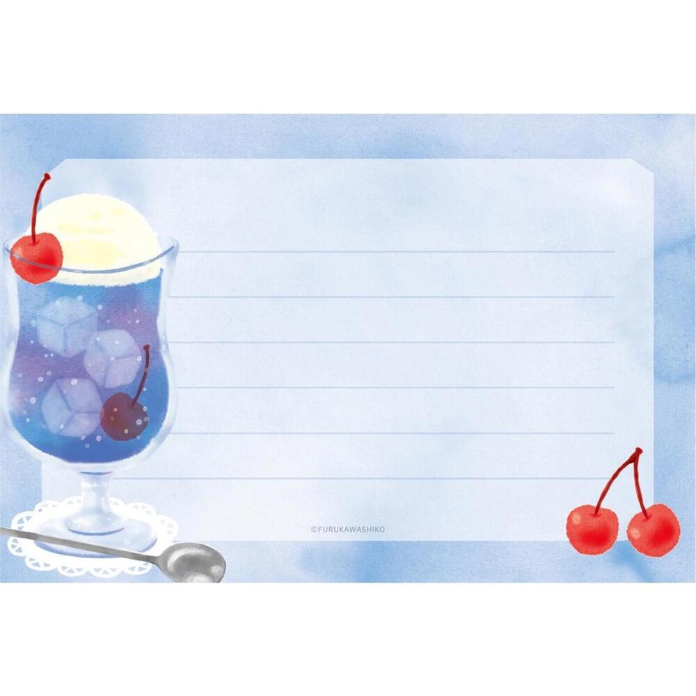 Furukawashiko Cream Soda Letter Sets, Textured Washi Paper Kawaii Stationery - Picture 6 of 10